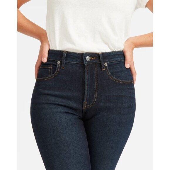 Everlane The Curvy High Rise Skinny Jeans in Dark Blue Wash 35 Womens denim pant - Picture 4 of 14